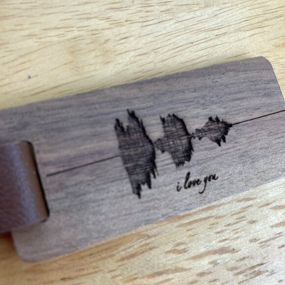 I Love You Soundwave Wooden Keychain - Picture 2 of 4